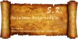 Spielman Krisztián névjegykártya